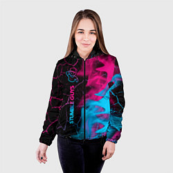 Куртка с капюшоном женская Stumble Guys - neon gradient по-вертикали, цвет: 3D-черный — фото 2