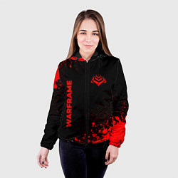 Куртка с капюшоном женская Warframe - red gradient вертикально, цвет: 3D-черный — фото 2