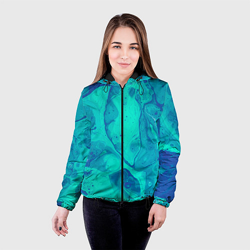 Женская куртка Эффект размытых красок / 3D-Черный – фото 4