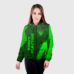 Куртка с капюшоном женская Poppy Playtime - green gradient вертикально, цвет: 3D-черный — фото 2