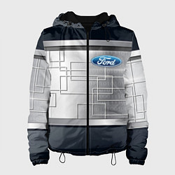 Куртка с капюшоном женская FORD текстура из метала, цвет: 3D-черный