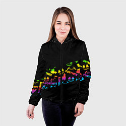 Куртка с капюшоном женская Fortnite rainbow, цвет: 3D-черный — фото 2