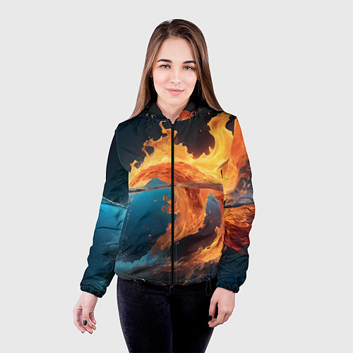 Женская куртка Вода и огонь / 3D-Черный – фото 4