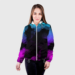 Куртка с капюшоном женская Градиент - дым, цвет: 3D-белый — фото 2
