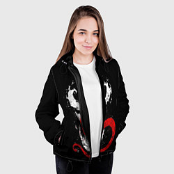 Куртка с капюшоном женская Лицо Венома, цвет: 3D-черный — фото 2