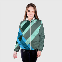 Куртка с капюшоном женская Геометрия из полос, цвет: 3D-белый — фото 2