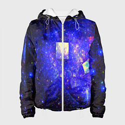 Куртка с капюшоном женская Космическая абстракция звезды, цвет: 3D-белый
