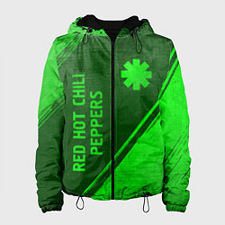 Куртка с капюшоном женская Red Hot Chili Peppers - green gradient вертикально, цвет: 3D-черный