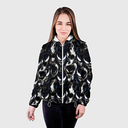 Куртка с капюшоном женская Паттерн - Веном, цвет: 3D-белый — фото 2