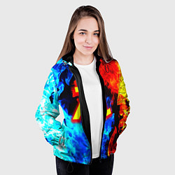 Куртка с капюшоном женская Халф лайф огненный стиль, цвет: 3D-черный — фото 2