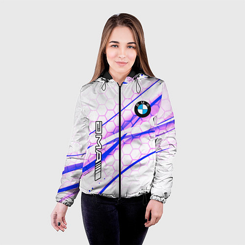 Женская куртка BMW спортивный стиль / 3D-Черный – фото 4