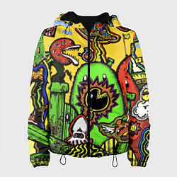 Куртка с капюшоном женская Mario краски текстура, цвет: 3D-черный