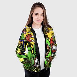 Куртка с капюшоном женская Mario краски текстура, цвет: 3D-черный — фото 2