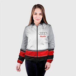 Куртка с капюшоном женская AUDI auto car, цвет: 3D-черный — фото 2