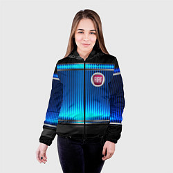 Куртка с капюшоном женская FIAT текстура авто, цвет: 3D-черный — фото 2