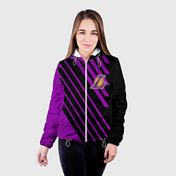 Куртка с капюшоном женская Лейкерс, цвет: 3D-белый — фото 2