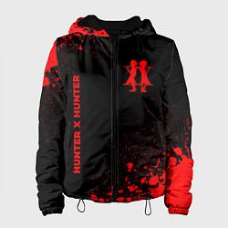 Куртка с капюшоном женская Hunter x Hunter - red gradient вертикально, цвет: 3D-черный