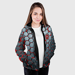 Куртка с капюшоном женская Mercedes броня, цвет: 3D-черный — фото 2