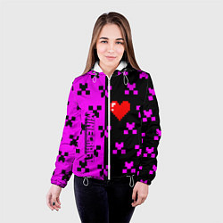 Куртка с капюшоном женская Minecraft love game, цвет: 3D-белый — фото 2