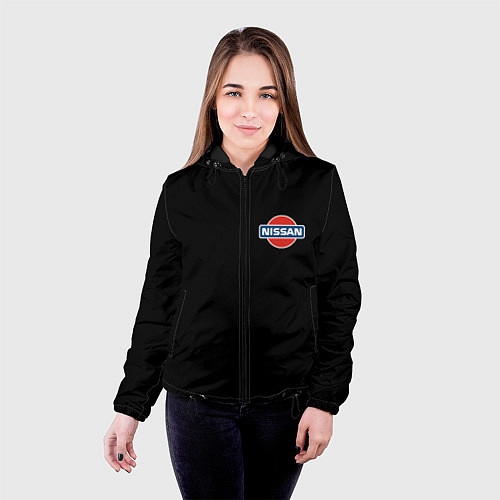 Женская куртка Nissan logo steel / 3D-Черный – фото 4