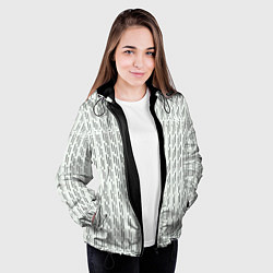 Куртка с капюшоном женская Чёрные точки на белом фоне, цвет: 3D-черный — фото 2