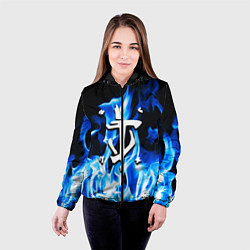 Куртка с капюшоном женская Doom fire logo steel, цвет: 3D-черный — фото 2