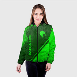 Куртка с капюшоном женская Date A Live - green gradient вертикально, цвет: 3D-черный — фото 2