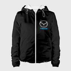 Куртка с капюшоном женская Mazda logo auto, цвет: 3D-белый