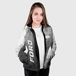 Куртка с капюшоном женская Ford - grey gradient вертикально, цвет: 3D-черный — фото 2