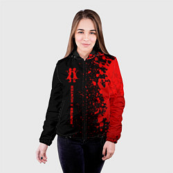 Куртка с капюшоном женская Hunter x Hunter - red gradient по-вертикали, цвет: 3D-черный — фото 2