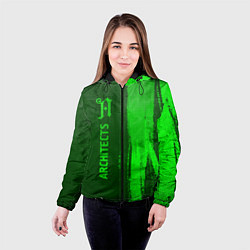 Куртка с капюшоном женская Architects - green gradient по-вертикали, цвет: 3D-черный — фото 2