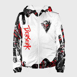 Куртка с капюшоном женская Берсерк - маска, цвет: 3D-белый