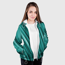 Куртка с капюшоном женская Лазурные волны, цвет: 3D-белый — фото 2