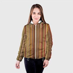 Куртка с капюшоном женская Полосатость, цвет: 3D-белый — фото 2