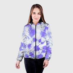 Куртка с капюшоном женская Фиолетовый арт тай дай, цвет: 3D-черный — фото 2