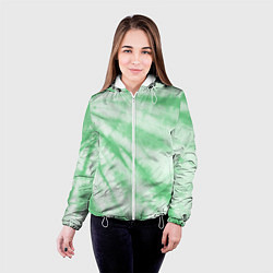 Куртка с капюшоном женская Салатовый тай дай, цвет: 3D-белый — фото 2