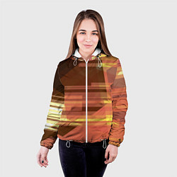 Куртка с капюшоном женская Оттенки заката, цвет: 3D-белый — фото 2