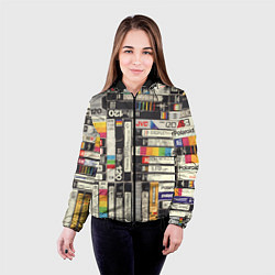 Куртка с капюшоном женская Видеокассеты vhs, цвет: 3D-черный — фото 2