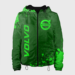 Куртка с капюшоном женская Volvo - green gradient вертикально, цвет: 3D-черный