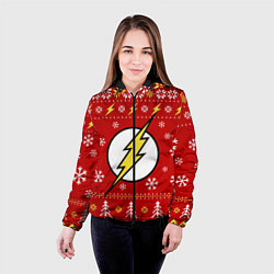 Куртка с капюшоном женская Флэш новогодний, цвет: 3D-черный — фото 2