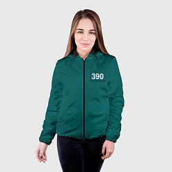 Куртка с капюшоном женская Игрок 390 - Игра в кальмара, цвет: 3D-черный — фото 2