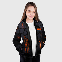 Куртка с капюшоном женская KTM - плиты с эффектом свечения, цвет: 3D-черный — фото 2
