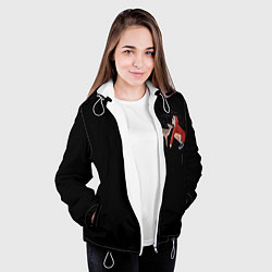 Куртка с капюшоном женская Снегурочка в красном, цвет: 3D-белый — фото 2