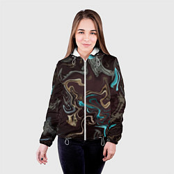 Куртка с капюшоном женская Волна безумия, цвет: 3D-белый — фото 2