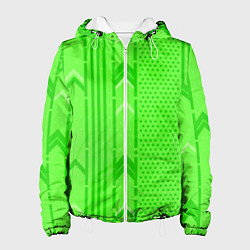 Куртка с капюшоном женская Закулисье зелёные обои, цвет: 3D-белый