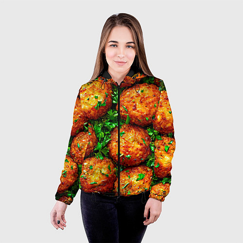 Женская куртка Котлеты / 3D-Черный – фото 4