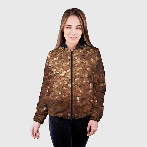 Женская куртка Золотые частицы / 3D-Черный – фото 4