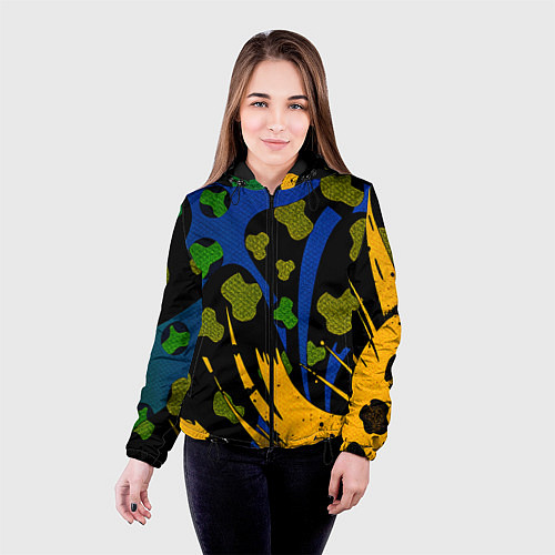 Женская куртка Абстрактные пятна леопарда / 3D-Черный – фото 4