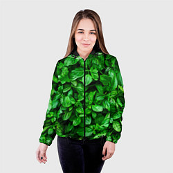 Куртка с капюшоном женская Базилик зеленый, цвет: 3D-черный — фото 2