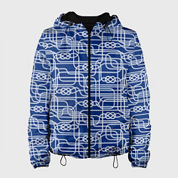 Куртка с капюшоном женская Паттерн с узлами водопроводного лабиринта, цвет: 3D-черный